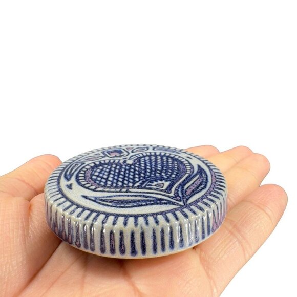 Prestige Place Pottery Trinket Covered Dish Museum of American Folk Art Japan - Picture 3 of 14